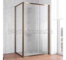 Душевой уголок Vegas Glass ZP+ZPV 100*80 05 02 профиль бронза, стекло шиншилла