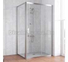 Душевой уголок Vegas Glass ZP+ZPV 100*90 08 01 профиль глянцевый хром, стекло прозрачное