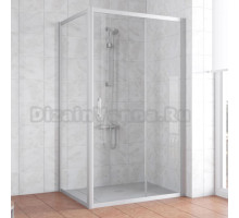 Душевой уголок Vegas Glass ZP+ZPV 100*90 07 01 профиль матовый хром, стекло прозрачное