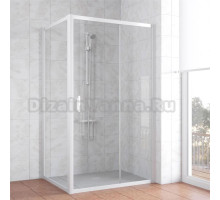 Душевой уголок Vegas Glass ZP+ZPV 100*90 01 01 профиль белый, стекло прозрачное