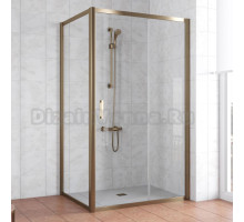 Душевой уголок Vegas Glass ZP+ZPV 100*90 05 01 профиль бронза, стекло прозрачное