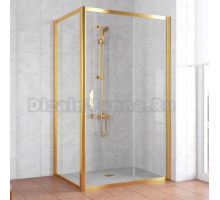 Душевой уголок Vegas Glass ZP+ZPV 100*90 09 01 профиль золото, стекло прозрачное