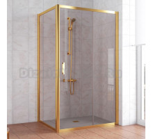 Душевой уголок Vegas Glass ZP+ZPV 100*90 09 05 профиль золото, стекло бронза