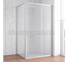 Душевой уголок Vegas Glass ZP+ZPV 100*90 07 10 профиль матовый хром, стекло сатин