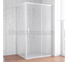 Душевой уголок Vegas Glass ZP+ZPV 100*90 01 10 профиль белый, стекло сатин