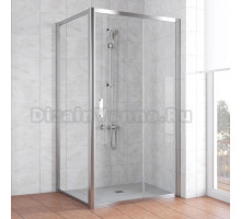 Душевой уголок Vegas Glass ZP+ZPV 100*100 08 01 профиль глянцевый хром, стекло прозрачное