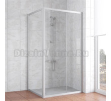 Душевой уголок Vegas Glass ZP+ZPV 100*100 07 01 профиль матовый хром, стекло прозрачное