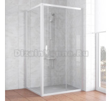 Душевой уголок Vegas Glass ZP+ZPV 100*100 01 01 профиль белый, стекло прозрачное