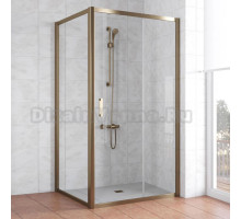 Душевой уголок Vegas Glass ZP+ZPV 100*100 05 01 профиль бронза, стекло прозрачное