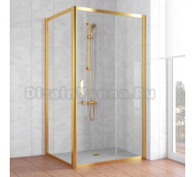 Душевой уголок Vegas Glass ZP+ZPV 100*100 09 01 профиль золото, стекло прозрачное