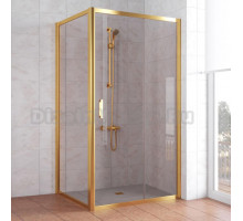 Душевой уголок Vegas Glass ZP+ZPV 100*100 09 05 профиль золото, стекло бронза