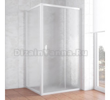 Душевой уголок Vegas Glass ZP+ZPV 100*100 01 02 профиль белый, стекло шиншилла