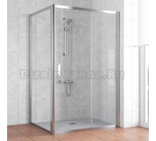 Душевой уголок Vegas Glass ZP+ZPV 110*100 08 01 профиль глянцевый хром, стекло прозрачное