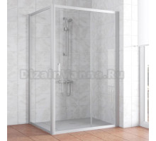 Душевой уголок Vegas Glass ZP+ZPV 110*100 07 01 профиль матовый хром, стекло прозрачное