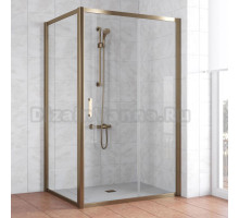 Душевой уголок Vegas Glass ZP+ZPV 110*100 05 01 профиль бронза, стекло прозрачное