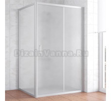 Душевой уголок Vegas Glass ZP+ZPV 110*100 07 10 профиль матовый хром, стекло сатин