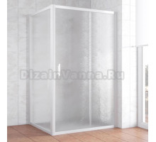 Душевой уголок Vegas Glass ZP+ZPV 110*100 01 02 профиль белый, стекло шиншилла
