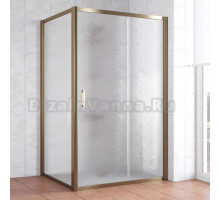 Душевой уголок Vegas Glass ZP+ZPV 110*100 05 02 профиль бронза, стекло шиншилла