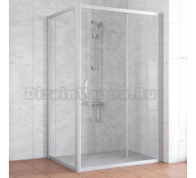 Душевой уголок Vegas Glass ZP+ZPV 120*100 07 01 профиль матовый хром, стекло прозрачное