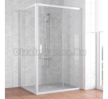 Душевой уголок Vegas Glass ZP+ZPV 120*100 01 01 профиль белый, стекло прозрачное