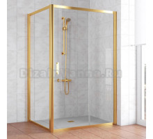 Душевой уголок Vegas Glass ZP+ZPV 120*100 09 01 профиль золото, стекло прозрачное