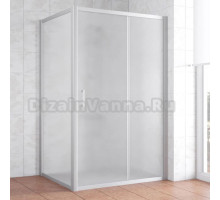 Душевой уголок Vegas Glass ZP+ZPV 120*100 07 10 профиль матовый хром, стекло сатин