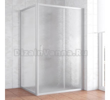 Душевой уголок Vegas Glass ZP+ZPV 120*100 07 02 профиль матовый хром, стекло шиншилла