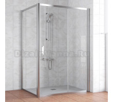 Душевой уголок Vegas Glass ZP+ZPV 130*100 08 01 профиль глянцевый хром, стекло прозрачное