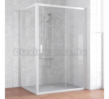 Душевой уголок Vegas Glass ZP+ZPV 130*100 01 01 профиль белый, стекло прозрачное