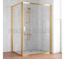 Душевой уголок Vegas Glass ZP+ZPV 130*100 09 01 профиль золото, стекло прозрачное