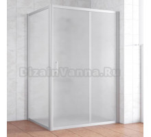 Душевой уголок Vegas Glass ZP+ZPV 130*100 07 10 профиль матовый хром, стекло сатин