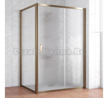 Душевой уголок Vegas Glass ZP+ZPV 130*100 05 02 профиль бронза, стекло шиншилла