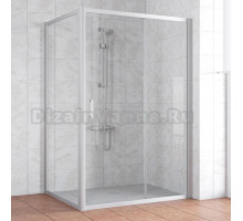 Душевой уголок Vegas Glass ZP+ZPV 140*100 07 01 профиль матовый хром, стекло прозрачное