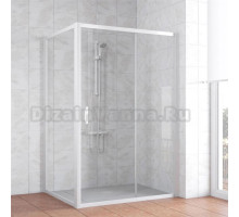 Душевой уголок Vegas Glass ZP+ZPV 140*100 01 01 профиль белый, стекло прозрачное