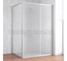 Душевой уголок Vegas Glass ZP+ZPV 140*100 07 10 профиль матовый хром, стекло сатин