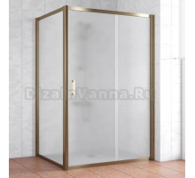 Душевой уголок Vegas Glass ZP+ZPV 140*100 05 10 профиль бронза, стекло сатин