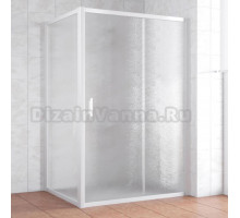 Душевой уголок Vegas Glass ZP+ZPV 140*100 01 02 профиль белый, стекло шиншилла