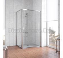 Душевой уголок Vegas Glass ZP+ZPV 110*70 08 01 профиль глянцевый хром, стекло прозрачное