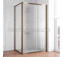 Душевой уголок Vegas Glass ZP+ZPV 110*70 05 02 профиль бронза, стекло шиншилла