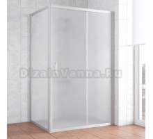 Душевой уголок Vegas Glass ZP+ZPV 130*70 07 10 профиль матовый хром, стекло сатин