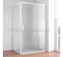 Душевой уголок Vegas Glass ZP+ZPV 130*70 01 02 профиль белый, стекло шиншилла