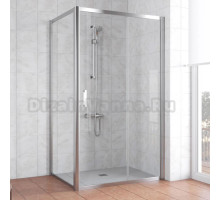 Душевой уголок Vegas Glass ZP+ZPV 110*80 08 01 профиль глянцевый хром, стекло прозрачное