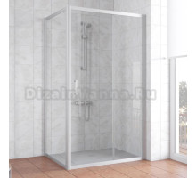 Душевой уголок Vegas Glass ZP+ZPV 110*80 07 01 профиль матовый хром, стекло прозрачное