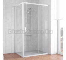 Душевой уголок Vegas Glass ZP+ZPV 110*80 01 01 профиль белый, стекло прозрачное