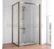 Душевой уголок Vegas Glass ZP+ZPV 110*80 05 01 профиль бронза, стекло прозрачное
