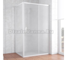 Душевой уголок Vegas Glass ZP+ZPV 110*80 01 10 профиль белый, стекло сатин