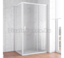 Душевой уголок Vegas Glass ZP+ZPV 110*80 01 02 профиль белый, стекло шиншилла