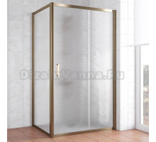 Душевой уголок Vegas Glass ZP+ZPV 110*80 05 02 профиль бронза, стекло шиншилла