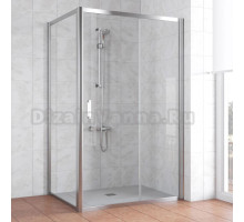 Душевой уголок Vegas Glass ZP+ZPV 120*80 08 01 профиль глянцевый хром, стекло прозрачное