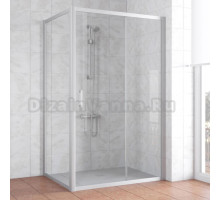 Душевой уголок Vegas Glass ZP+ZPV 130*80 07 01 профиль матовый хром, стекло прозрачное